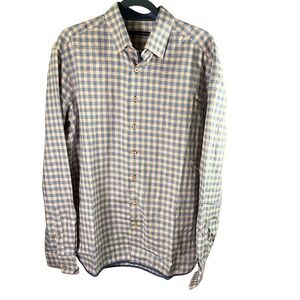 Hammer Made Men's Button‎ Down Shirt Plaid Check Pattern Cotton Casual Large